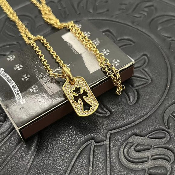 Chrome Hearts Hollow Diamond Cross Necklace - Picture 5 of 7